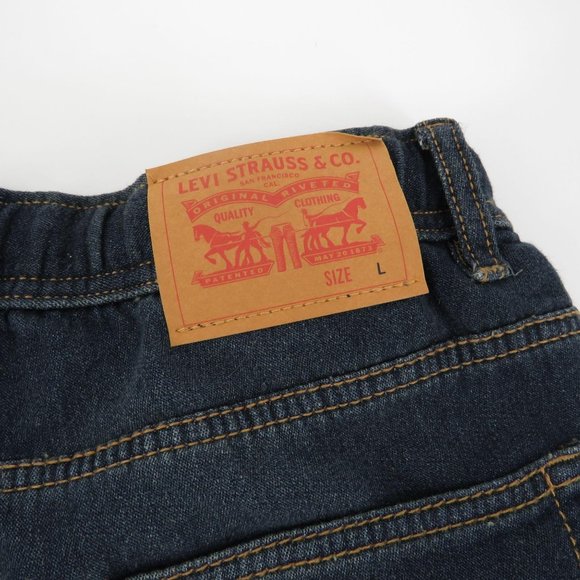 Levis Girls Blue Knit Jogger Jean Shorts Large (12-13 Years) NWT $42 - Picture 4 of 6